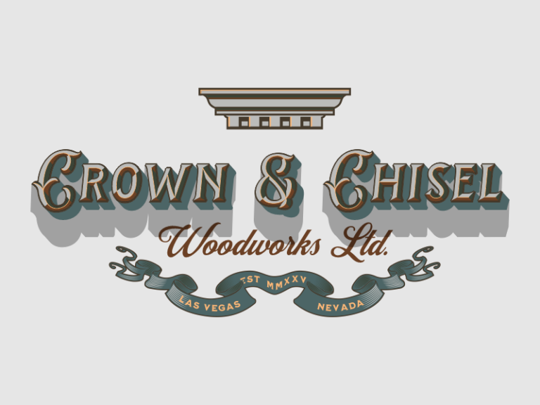 Crown & Chisel logo design Las Vegas — custom brand identity by Brandolero